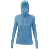 Custom Womens Breeze Tech Hooded Long Sleeve T-Shirt Bahama Heathered