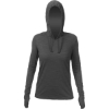 Custom Womens Breeze Tech Hooded Long Sleeve T-Shirt Charcoal Heathered