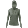Custom Womens Breeze Tech Hooded Long Sleeve T-Shirt Dark Olive Heathered