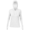 Custom Womens Breeze Tech Hooded Long Sleeve T-Shirt White Heathered
