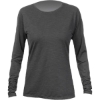 Custom Womens Breeze Tech Long Sleeve T-Shirt Charcoal Heathered
