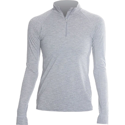 Custom Womens Flight Tech Quarter-Zip Pullover Alloy Heathered