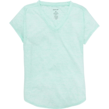Custom Girls Snow Heather V-Neck T-Shirt Mint Heather