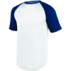 Custom Unisex Wicking Short Sleeve Baseball Jersey White/ Navy