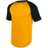 Custom Youth Wicking Short Sleeve Baseball Jersey Gold/ Black