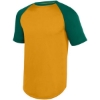 Custom Youth Wicking Short Sleeve Baseball Jersey Gold/ Dark Green