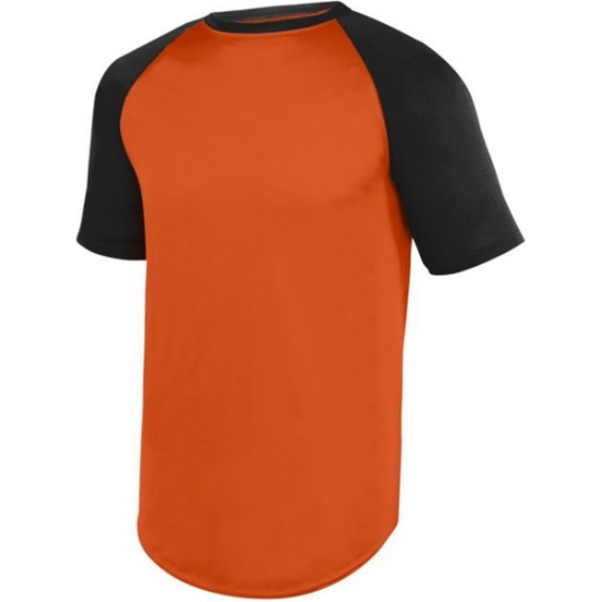 Custom Youth Wicking Short Sleeve Baseball Jersey Orange/ Black