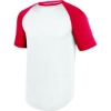 Custom Youth Wicking Short Sleeve Baseball Jersey White/ Red