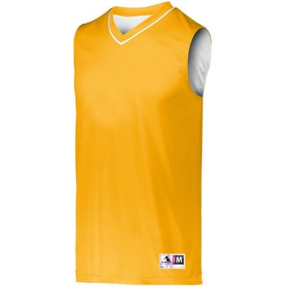 Custom Mens Reversible Two Color Jersey Gold/ White