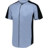 Custom Mens Full Button Baseball Jersey Blue Grey/ Black
