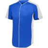 Custom Mens Full Button Baseball Jersey Royal/ White