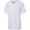Custom Unisex Pinstripe Full Button Baseball Jersey White/ Black
