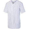 Custom Unisex Pinstripe Full Button Baseball Jersey White/ Navy