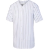 Custom Youth Pinstripe Full Button Baseball Jersey White/ Royal