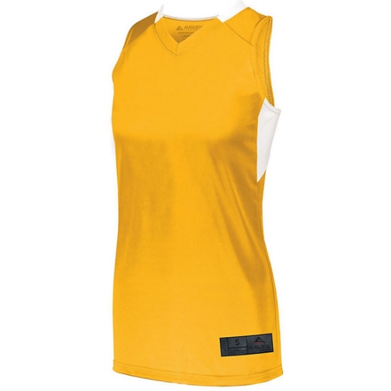 Custom Womens Step-Back Basketball Jersey Gold/ White