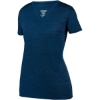 Custom Womens Shadow Tonal Heather Training V-Neck T-Shirt Navy
