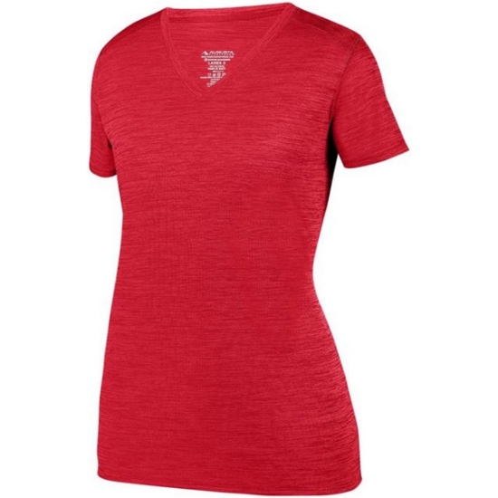 Custom Womens Shadow Tonal Heather Training V-Neck T-Shirt Red