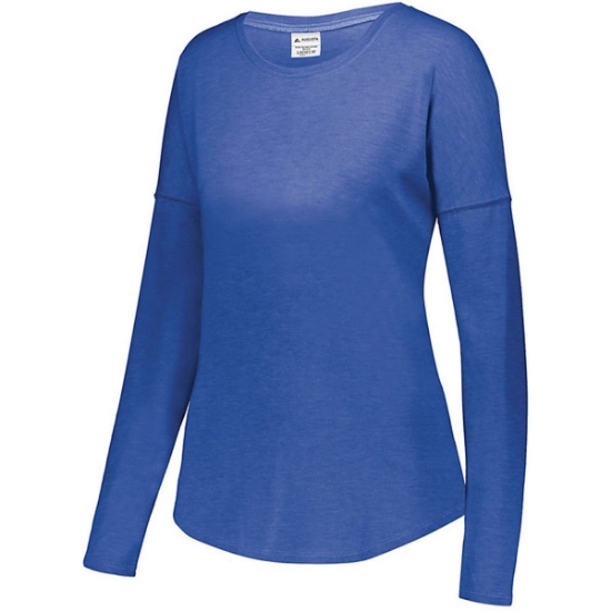 Custom Womens Lux Triblend Long Sleeve T-Shirt Royal Heather