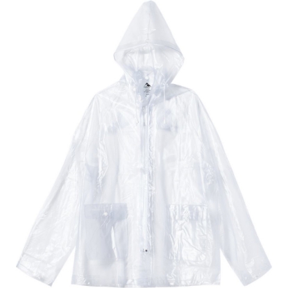Custom Mens Clear Hooded Rain Jacket Clear