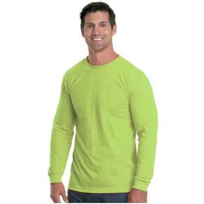 Custom Unisex USA-Made Performance Long Sleeve T-Shirt Lime Green