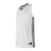 Custom Youth Single Ply Basketball Jersey White/ Charcoal