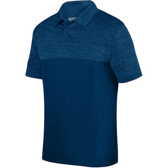 Custom Unisex Shadow Tonal Heather Polo Navy