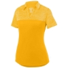 Custom Womens Shadow Tonal Heather Polo Gold