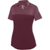 Custom Womens Shadow Tonal Heather Polo Maroon