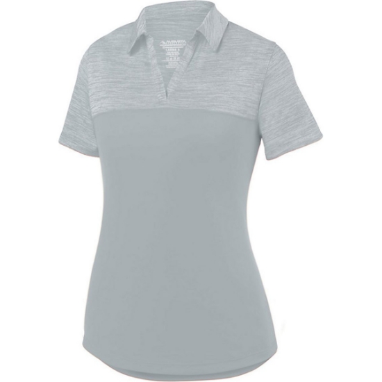 Custom Womens Shadow Tonal Heather Polo Silver