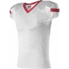 Custom Youth Pro Flex Cut Belt Length Football Jersey White/ Red