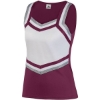 Custom Girls Pike Cheer Shell Maroon/ White/ Metallic Silver