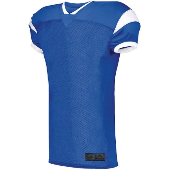 Custom Mens Slant Football Jersey Royal/ White