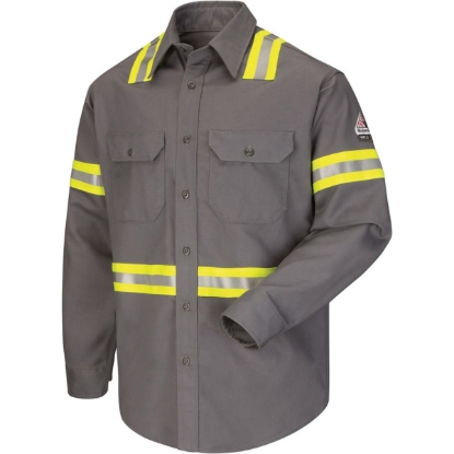 Custom Mens Tall Enhanced Visibility Uniform Shirt Grey