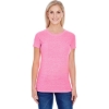 Custom Womens Tri-Blend T-Shirt Neon Pink Triblend