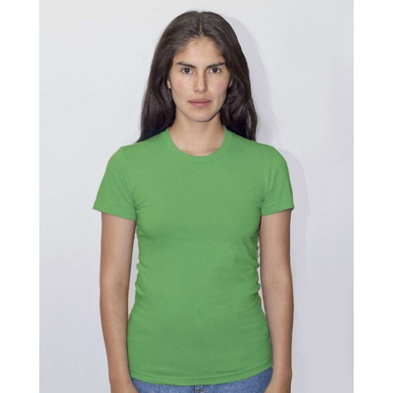 Custom Womens USA-Made Fine Jersey T-Shirt Grass Green