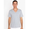 Custom Unisex USA-Made Fine Jersey V-Neck T-Shirt Heather Grey