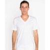 Custom Unisex USA-Made Fine Jersey V-Neck T-Shirt White