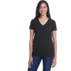 Custom Womens Invisible Stripe V-Neck T-Shirt Black Invisible Stripe