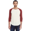 Custom Unisex Triblend Three-Quarter Sleeve Raglan T-Shirt Cream/ Cardinal Black Triblend