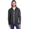 Custom Unisex Triblend Full-Zip Lightweight Hooded Sweatshirt Black Triblend