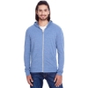 Custom Unisex Triblend Full-Zip Lightweight Hooded Sweatshirt Navy Triblend