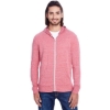 Custom Unisex Triblend Full-Zip Lightweight Hooded Sweatshirt Red