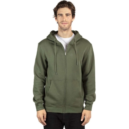 Custom Unisex Fleece Full-Zip Hooded Sweatshirt Army