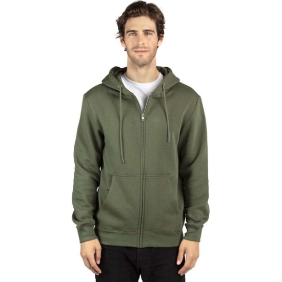Custom Unisex Fleece Full-Zip Hooded Sweatshirt Army