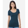 Custom Womens USA-Made Scoop Neck T-Shirt Heather Navy