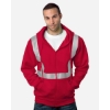 Custom USA-Made Hi-Visibility Full-Zip Hooded Sweatshirt - Segmented Tape Cardinal