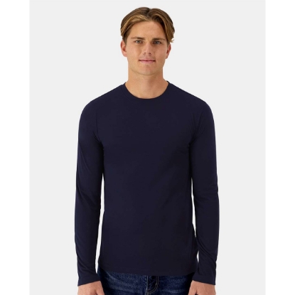 Custom Unisex Cool DRI® Cotton Touch Long Sleeve T-Shirt Athletic Navy
