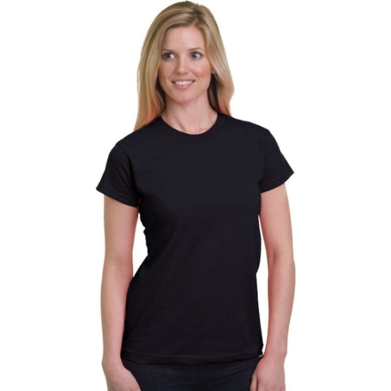Custom Womens USA-Made Fine Jersey T-Shirt Black