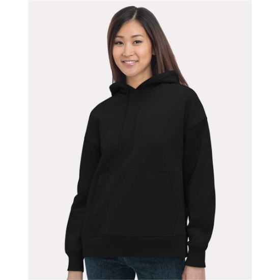 Custom Womens USA-Made Hooded Sweatshirt Black