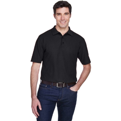 Custom Mens Whisper Piqué Polo Black
